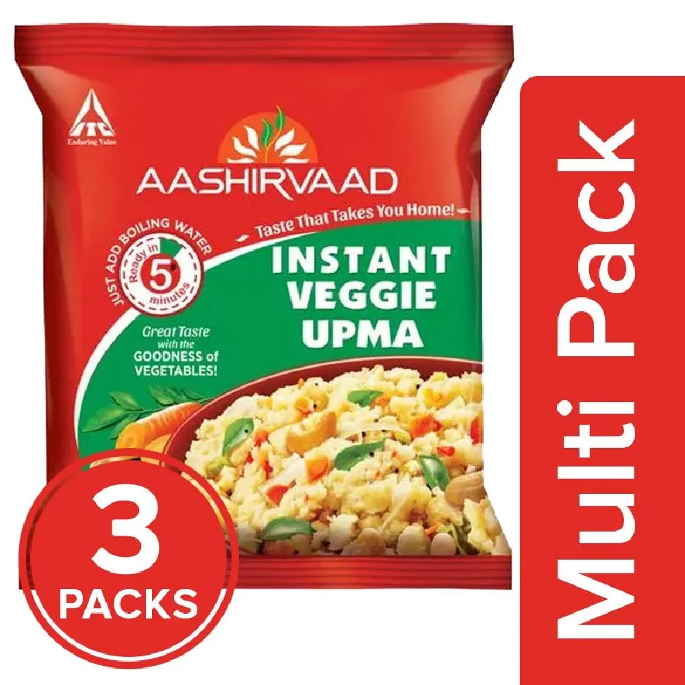 Aashirvaad Instant Veggie Upma With Vegetables, 3X60 g-1.webp